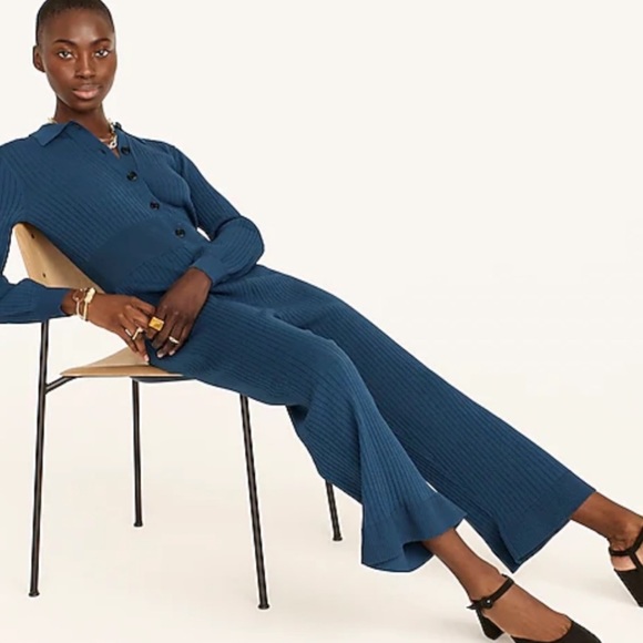 JCrew Ribbed Cropped Jumpsuit - Picture 2 of 5